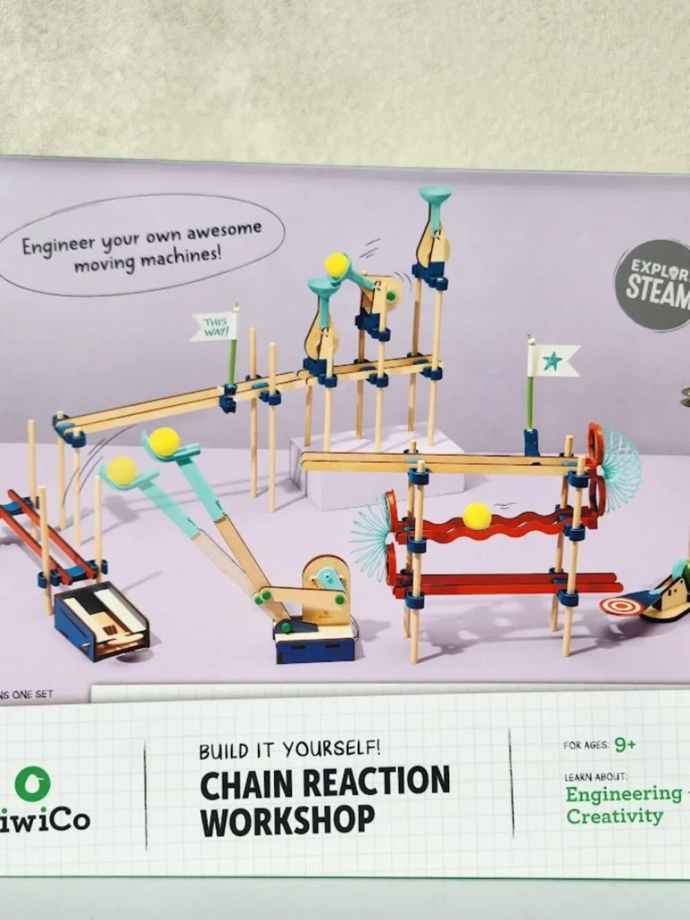 KiwiCo Chain Reaction Workshop KiwiCo. STEM Toy Set Engineering Science Kit Kiwi